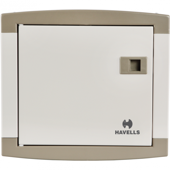 Havells 8 Ways SP&N Single Door Distribution Board, Color Regal Grey